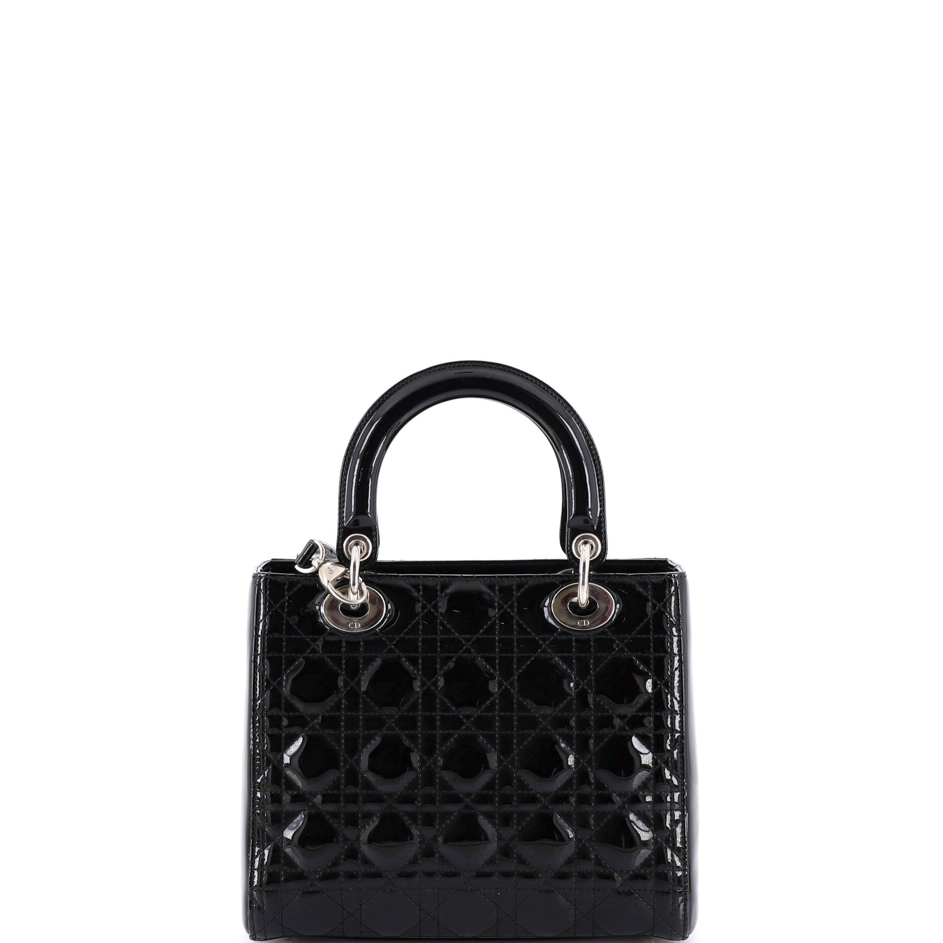 Lady Dior Bag Cannage Quilt Patent Medium