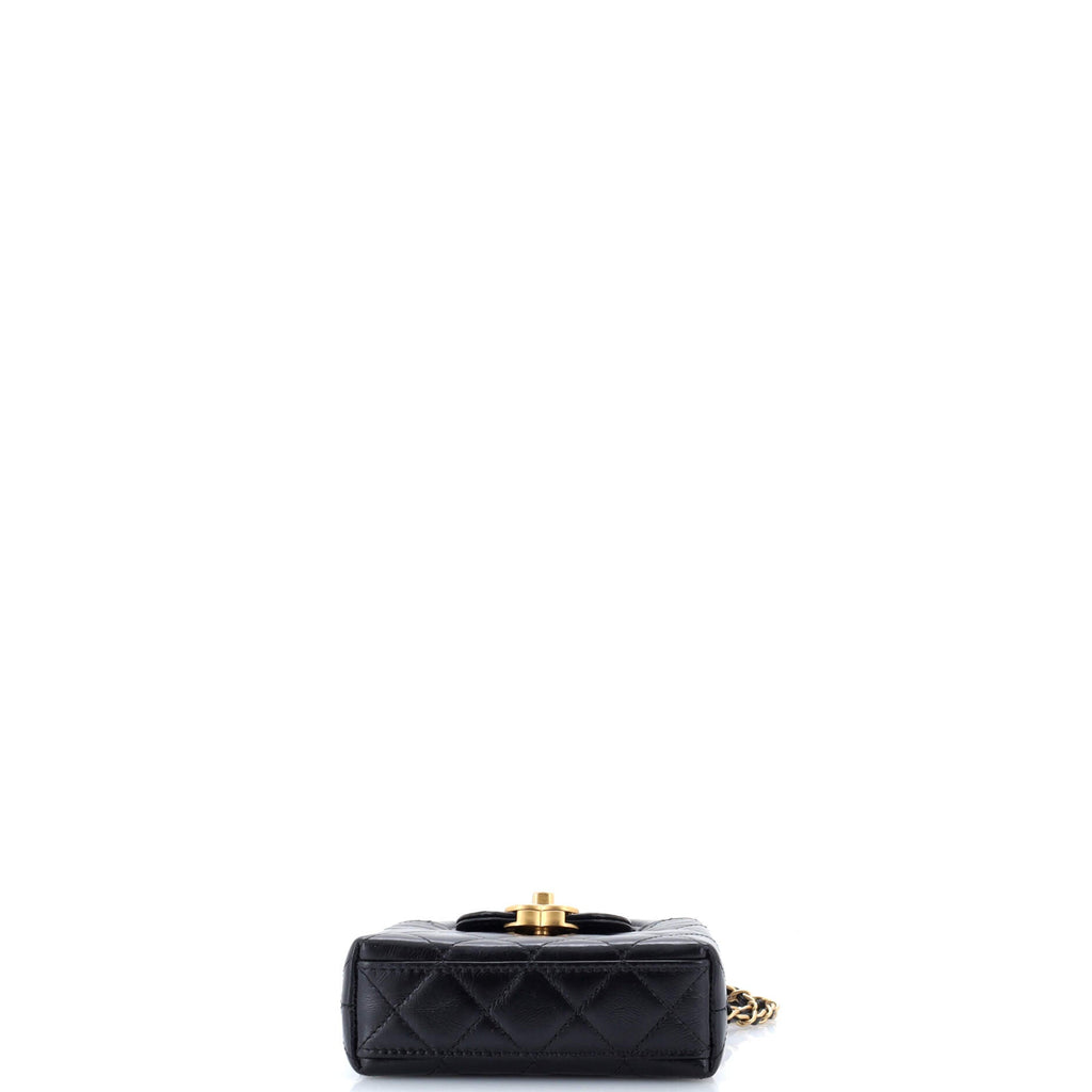 Kelly Top Handle Shopping Bag Quilted Shiny Aged Calfskin Nano
