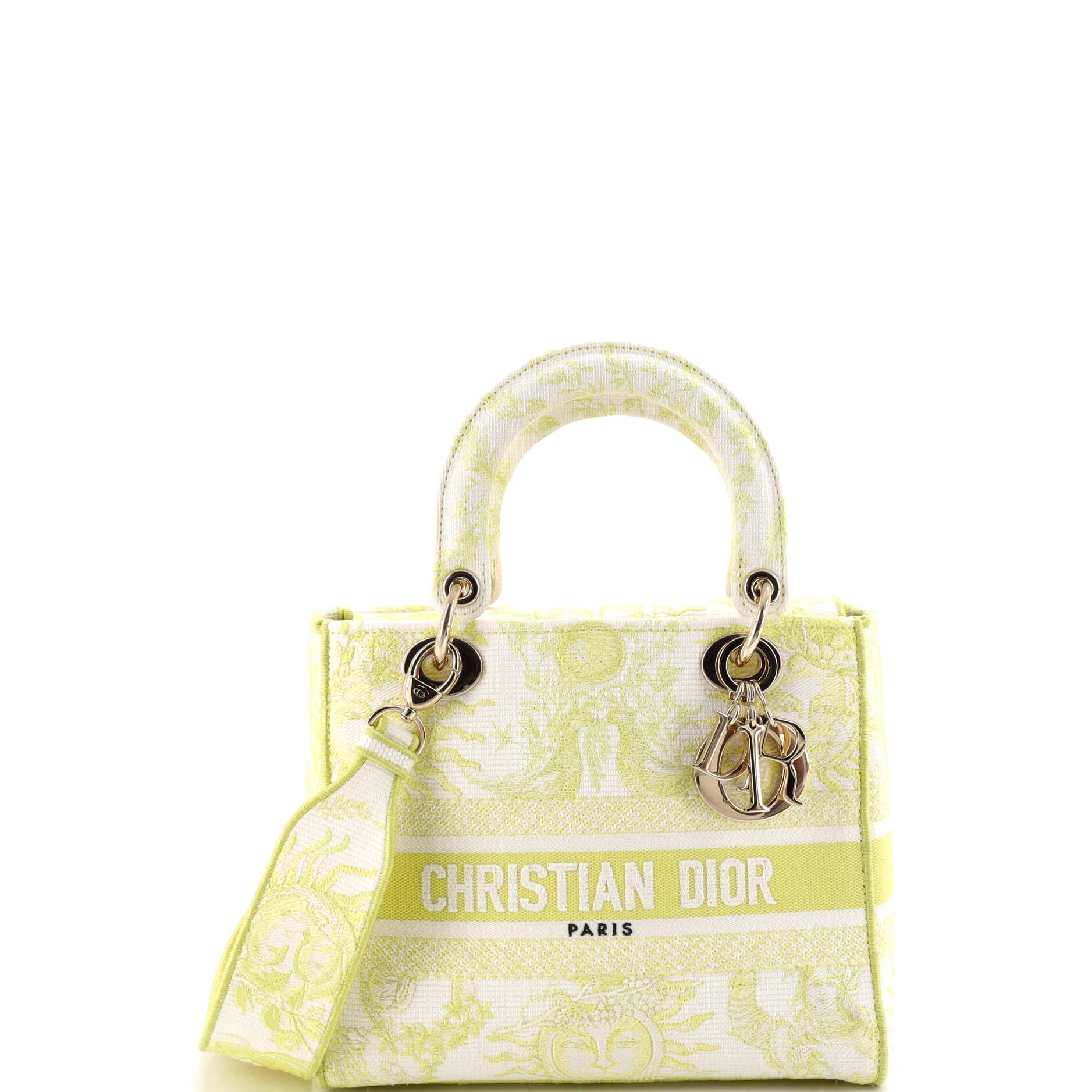 Lady D-Lite Bag Embroidered Canvas Medium