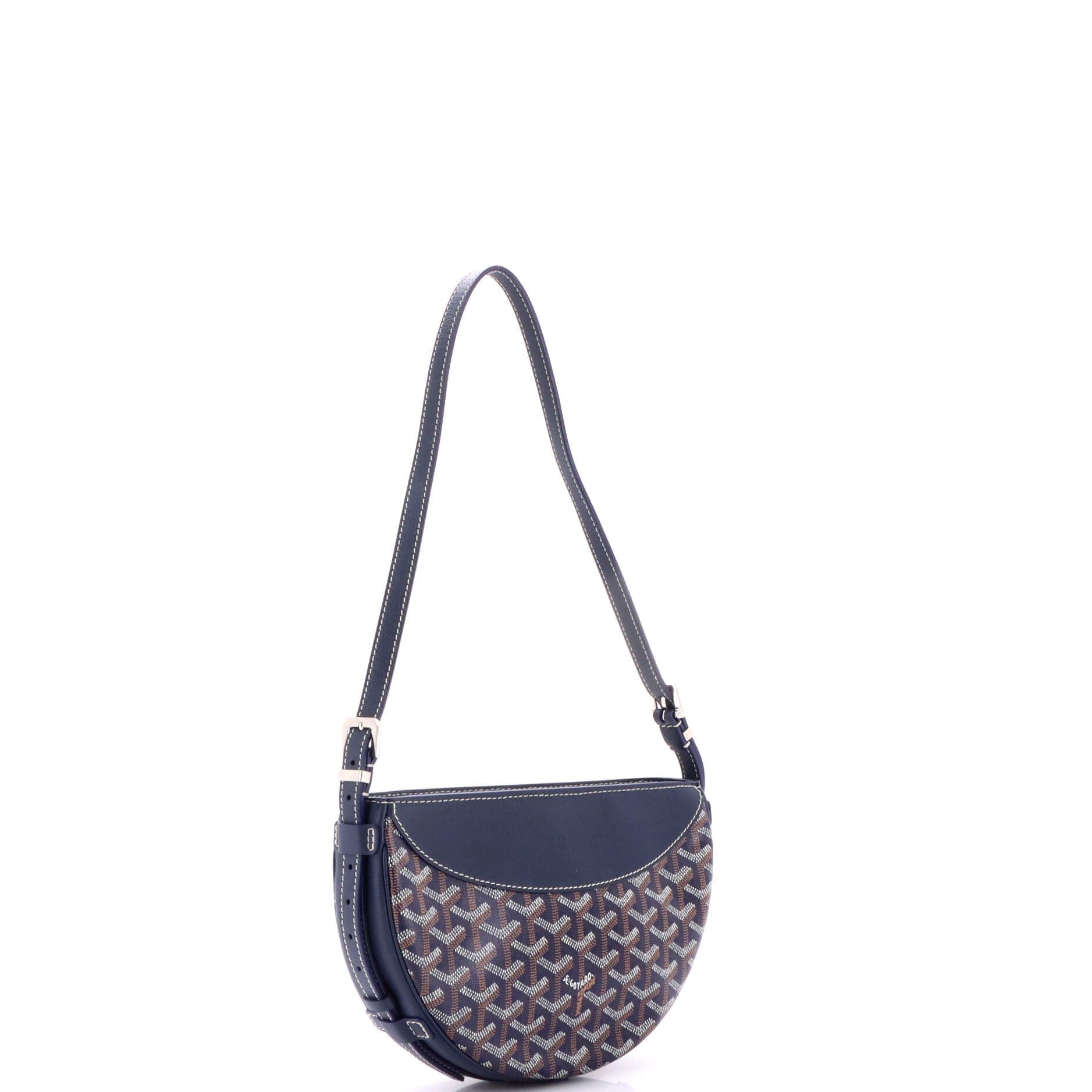 Hirondelle Shoulder Bag Coated Canvas and Leather