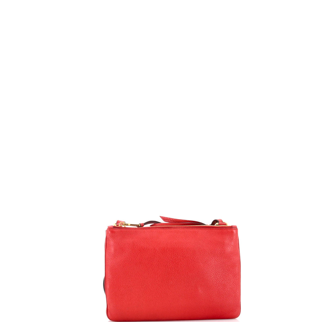 Double Zip Crossbody Bag Vitello Daino Small
