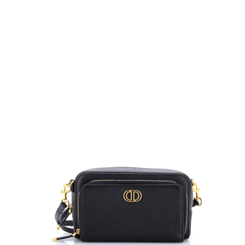 Caro Double Pouch Crossbody Bag Leather