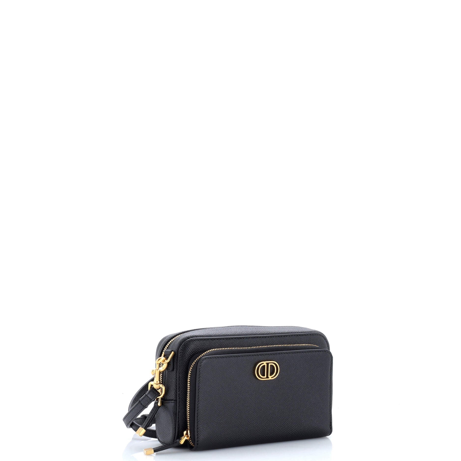 Caro Double Pouch Crossbody Bag Leather