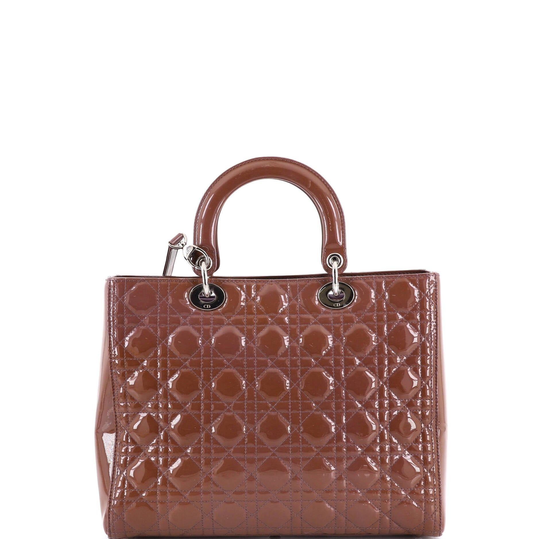 Lady Dior Bag Cannage Quilt Patent Large