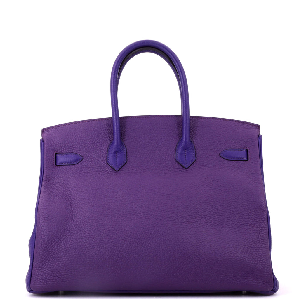 Birkin Handbag Bicolor Clemence with Palladium Hardware 35