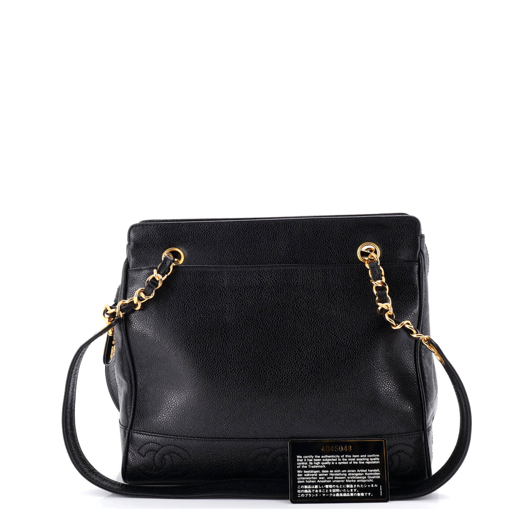 Vintage Stitched CC Shoulder Bag Caviar Medium