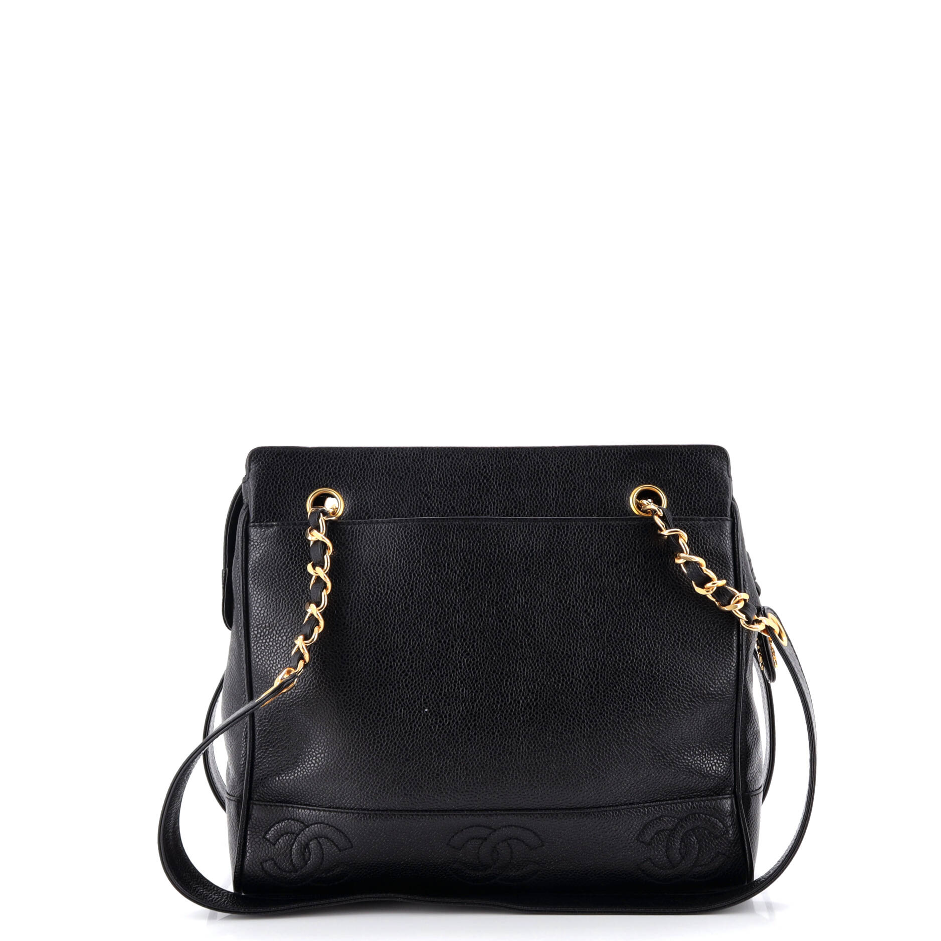 Vintage Stitched CC Shoulder Bag Caviar Medium