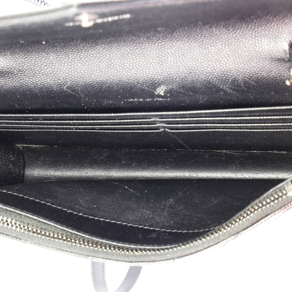 Classic Monogram Wallet on Chain Matelasse Chevron Leather Small