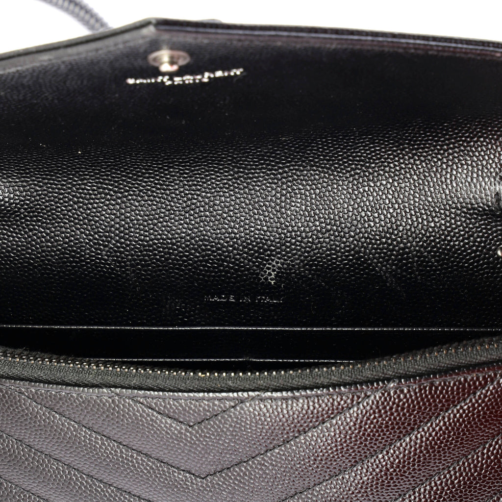 Classic Monogram Wallet on Chain Matelasse Chevron Leather Small