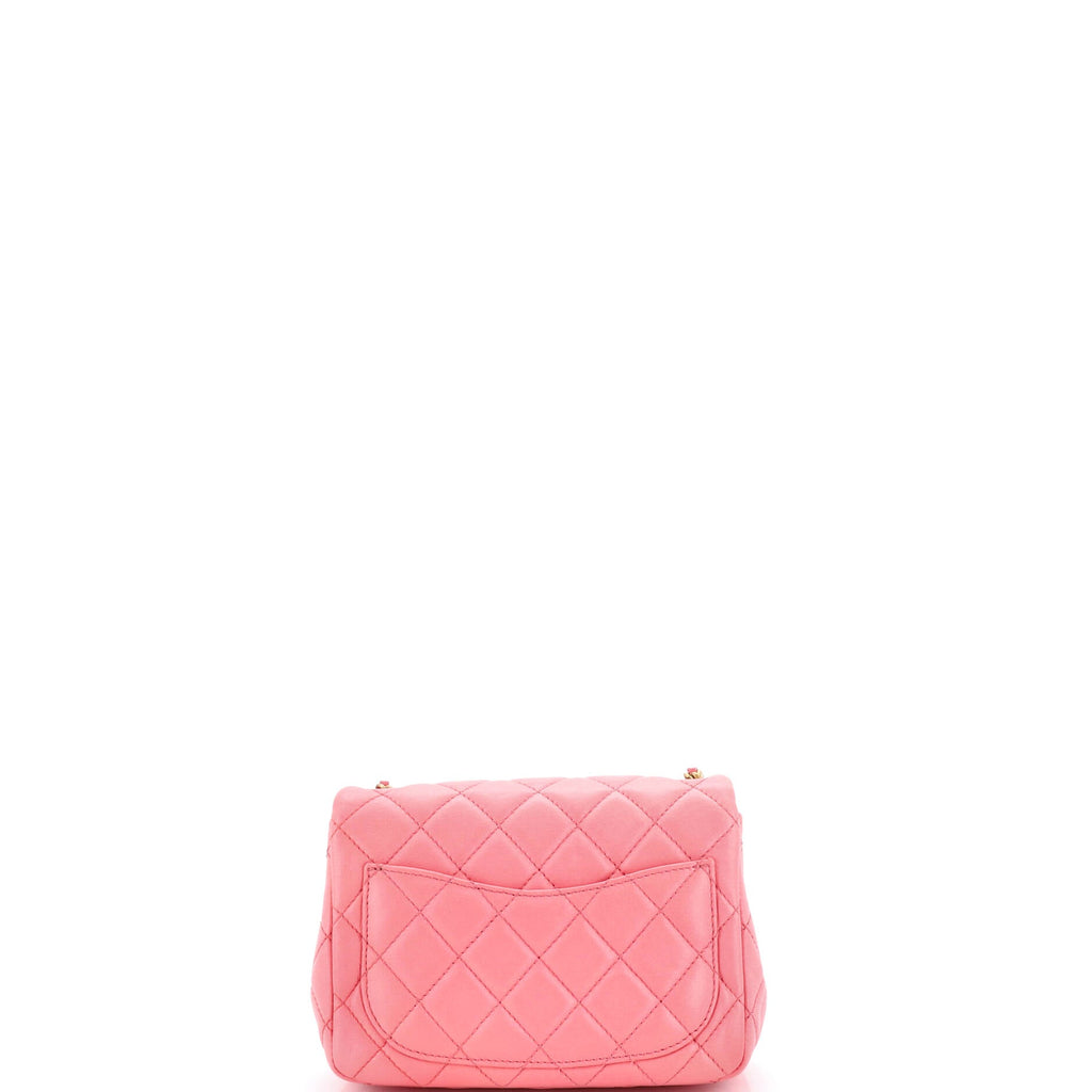 Pearl Crush Square Flap Bag Quilted Lambskin Mini