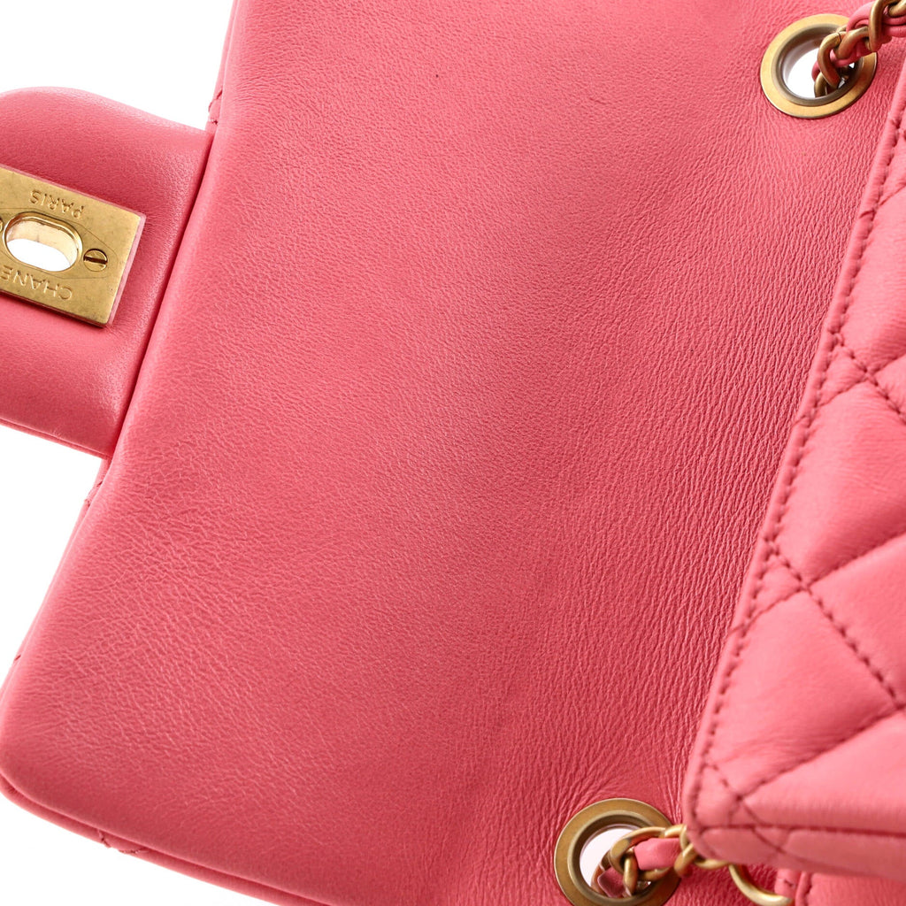 Pearl Crush Square Flap Bag Quilted Lambskin Mini