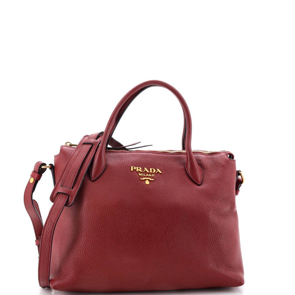Dual Strap Zip Tote Vitello Daino Medium