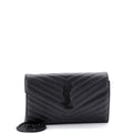 Classic Monogram Wallet on Chain Matelasse Chevron Leather Medium