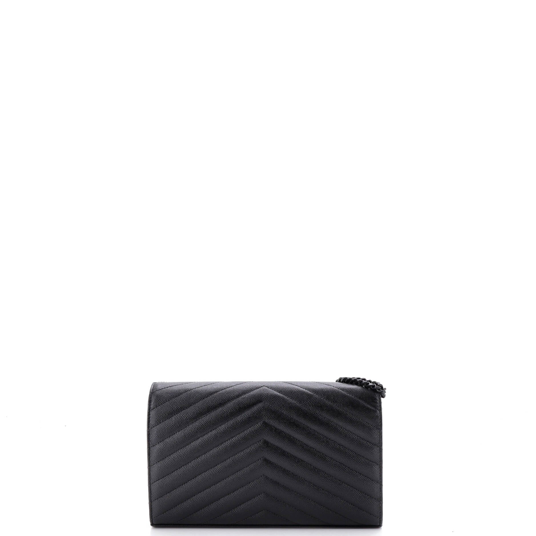 Classic Monogram Wallet on Chain Matelasse Chevron Leather Medium