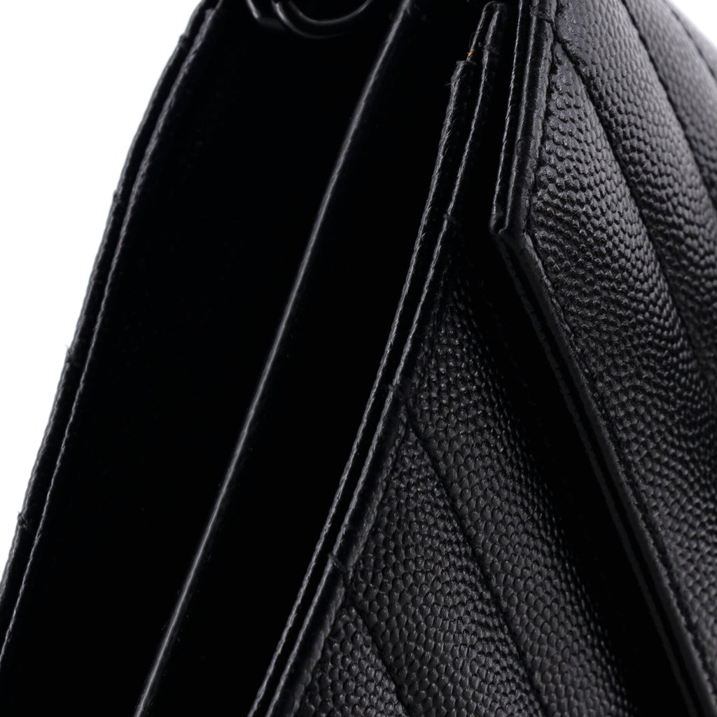 Classic Monogram Wallet on Chain Matelasse Chevron Leather Medium