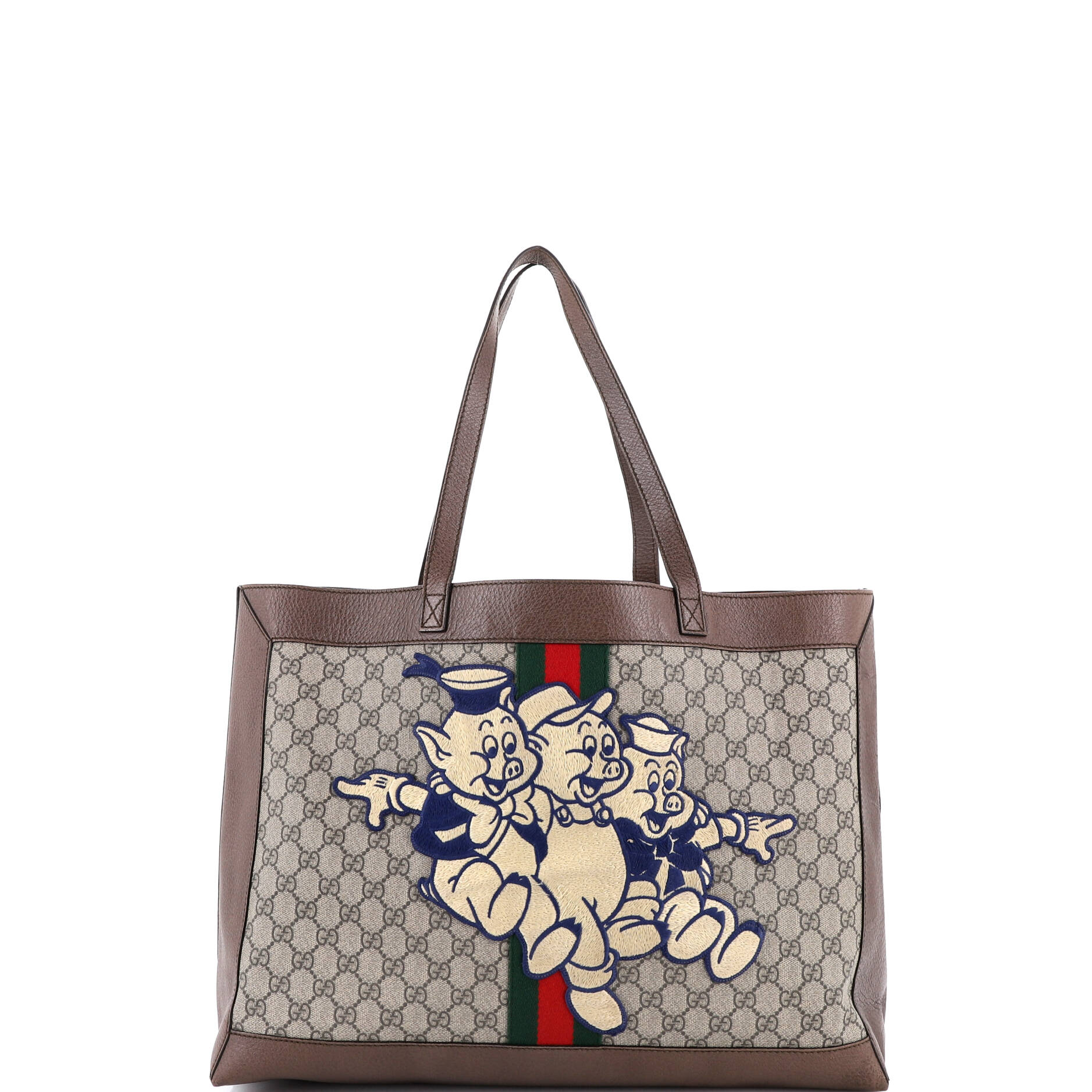 Ophidia Soft Open Tote GG Coated Canvas East West