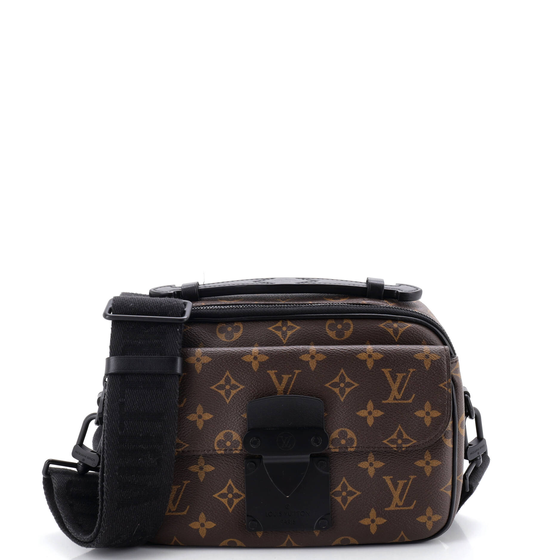 S Lock Messenger Bag Macassar Monogram Canvas
