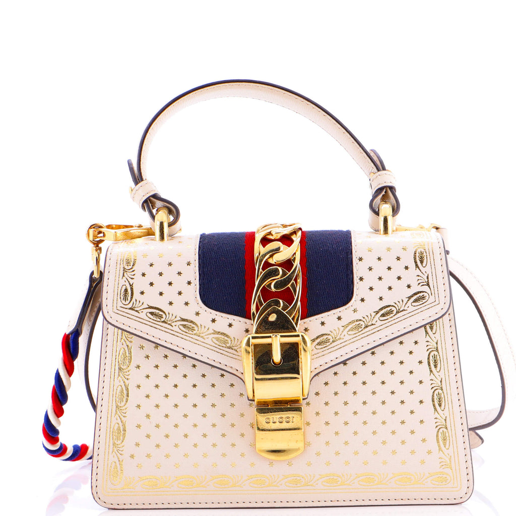 Sylvie Top Handle Bag Printed Leather Mini