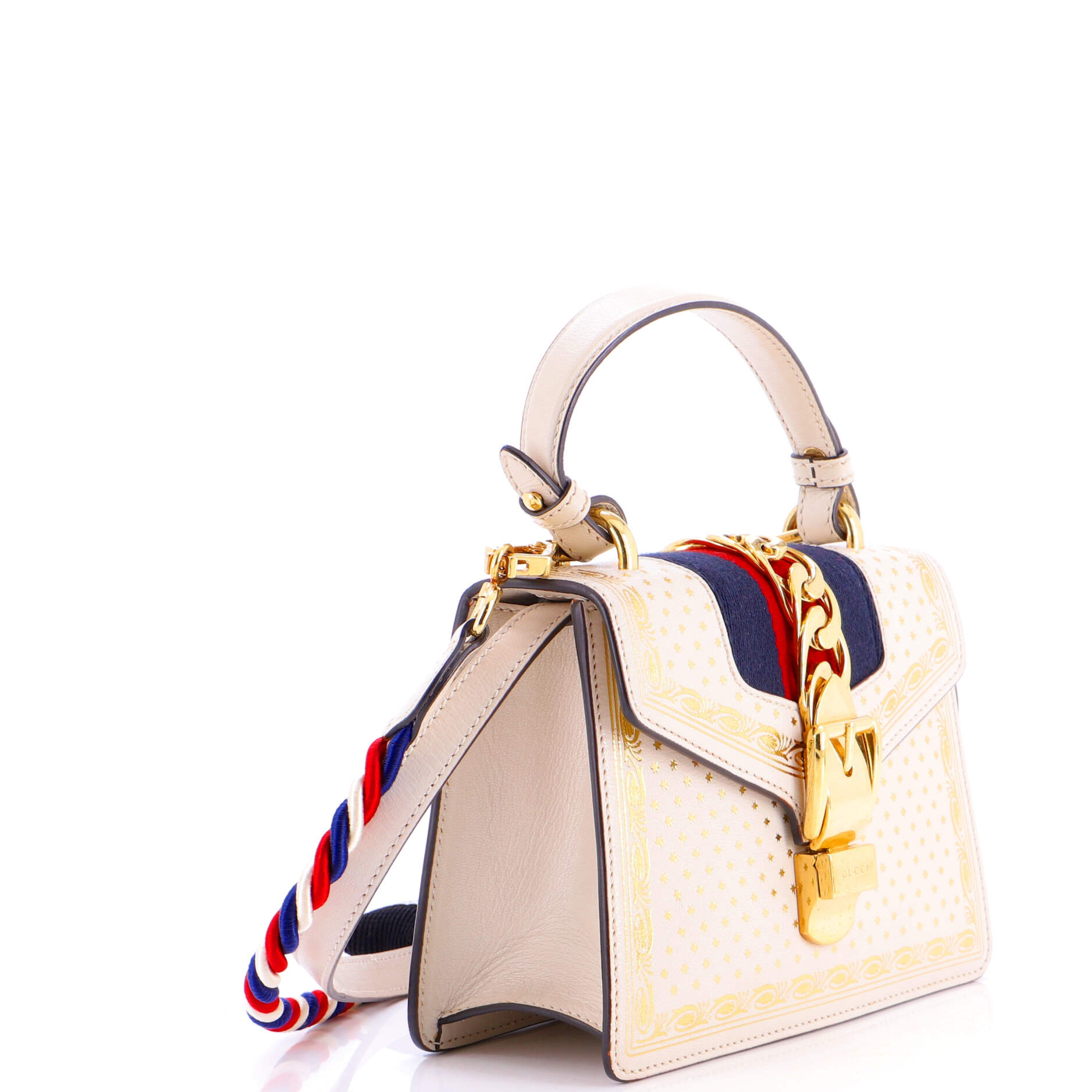 Sylvie Top Handle Bag Printed Leather Mini