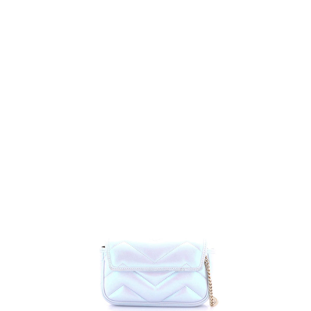 GG Marmont Flap Bag Chevron Iridescent Leather Super Mini