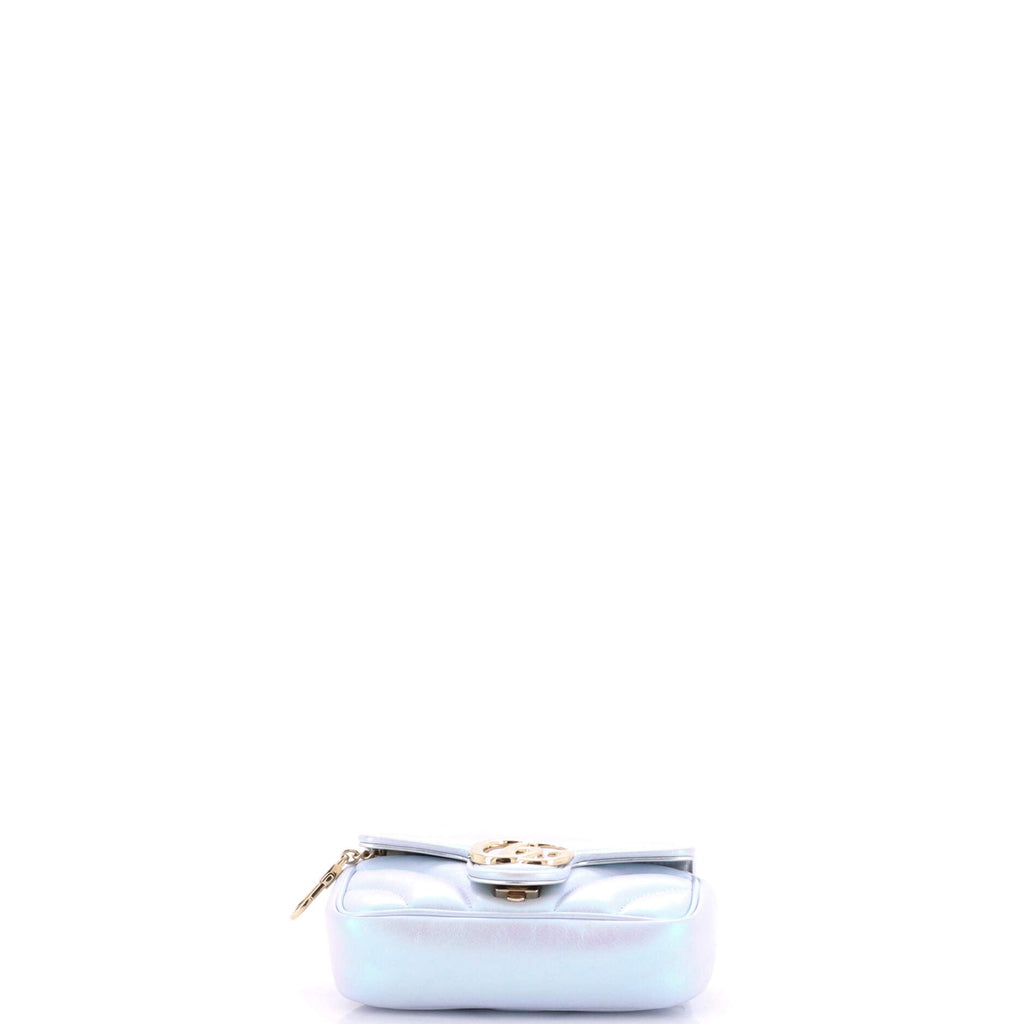 GG Marmont Flap Bag Chevron Iridescent Leather Super Mini