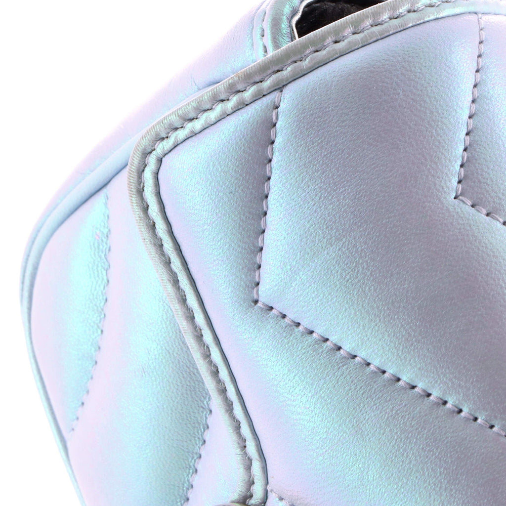 GG Marmont Flap Bag Chevron Iridescent Leather Super Mini