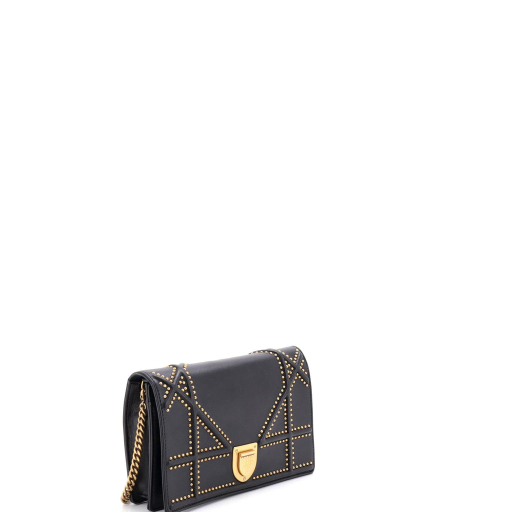 Diorama Wallet on Chain Studded Leather