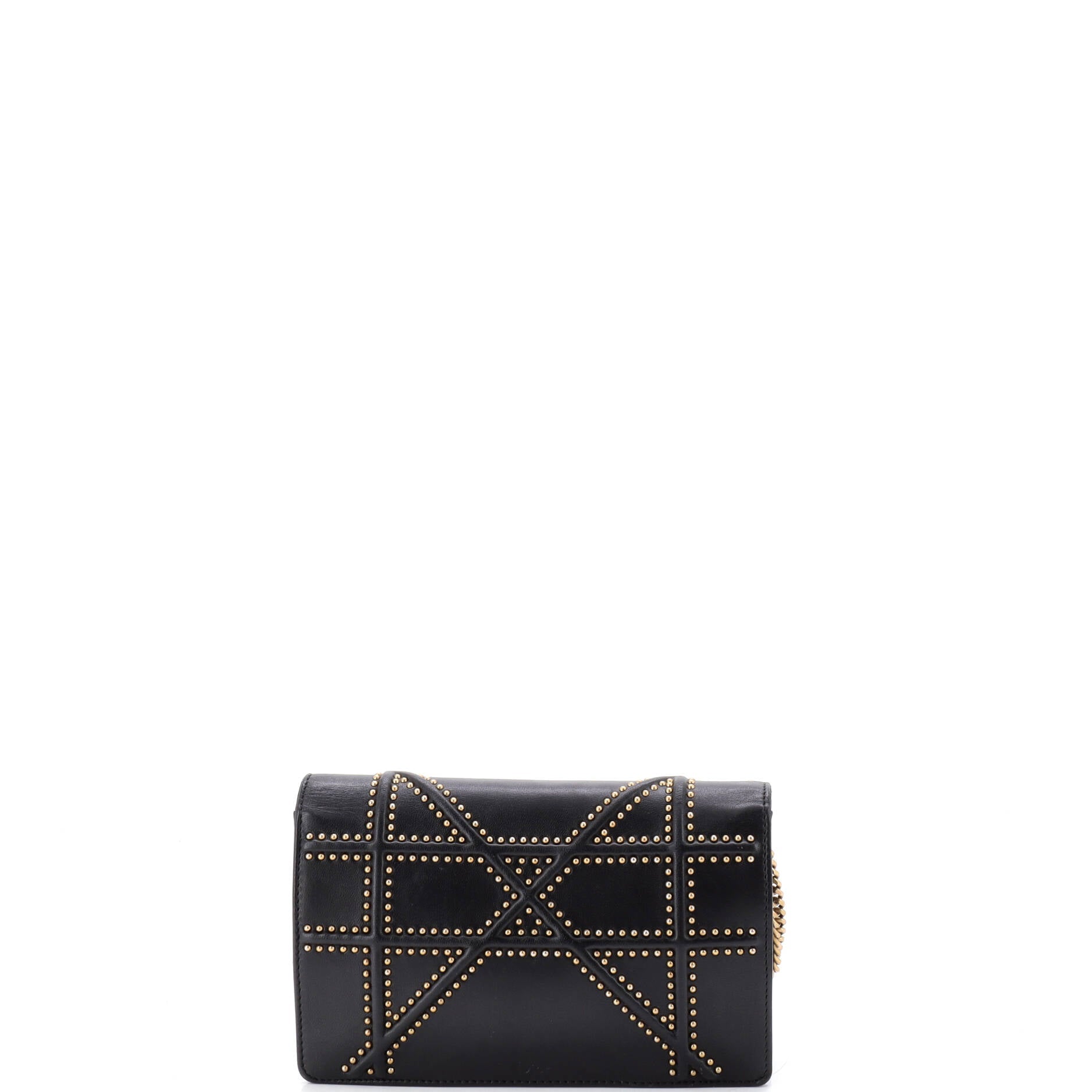 Diorama Wallet on Chain Studded Leather