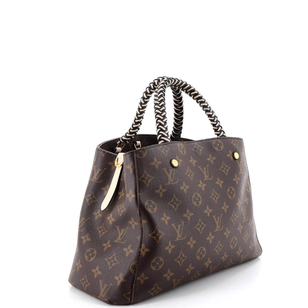 Braided Handle Montaigne Handbag Monogram Canvas MM