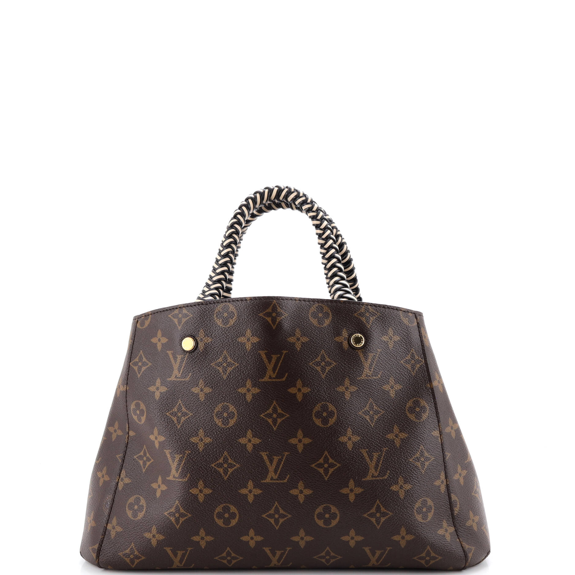 Braided Handle Montaigne Handbag Monogram Canvas MM