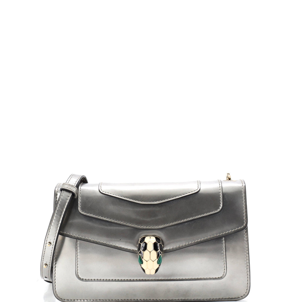 Serpenti Forever Shoulder Bag Metallic Leather Small