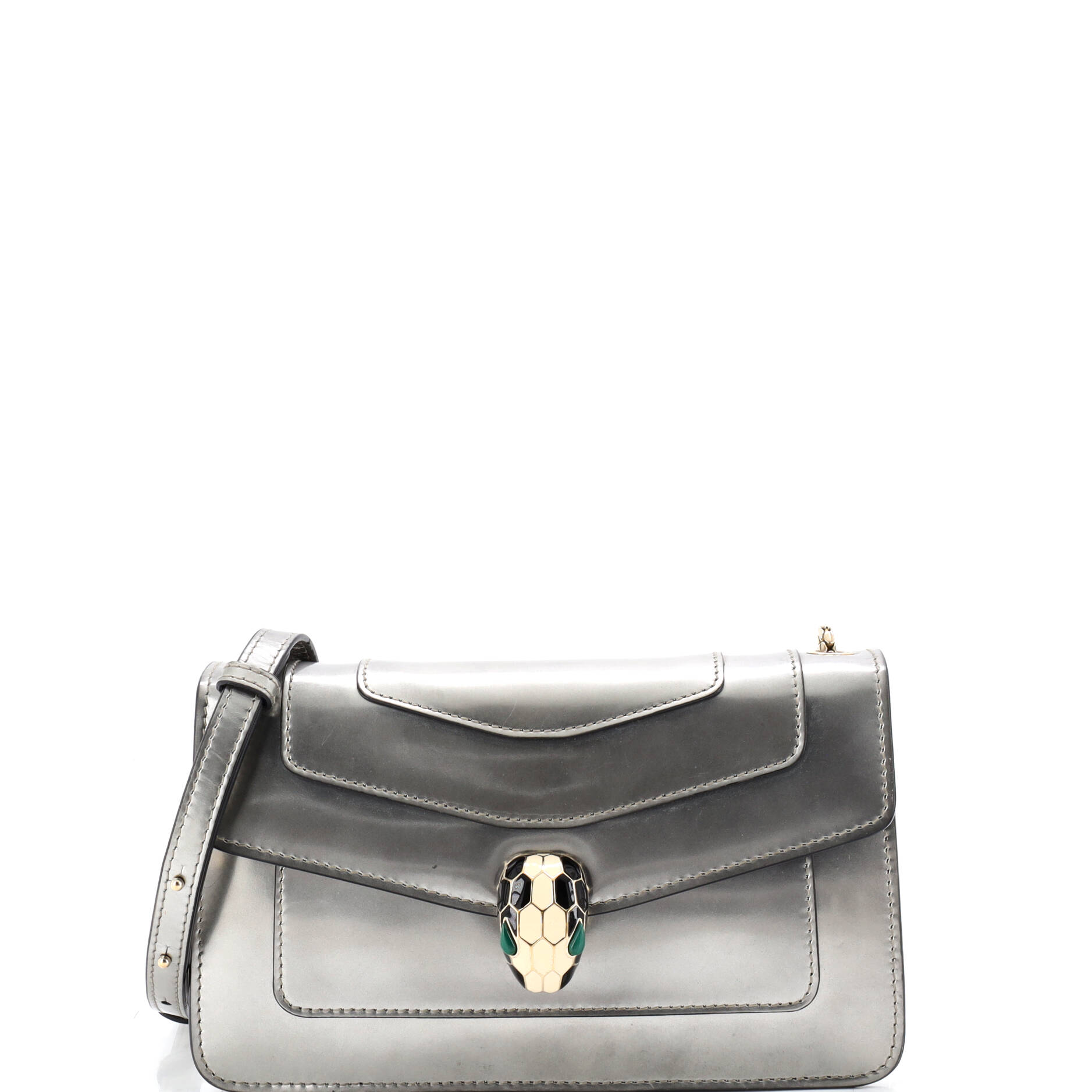 Serpenti Forever Shoulder Bag Metallic Leather Small