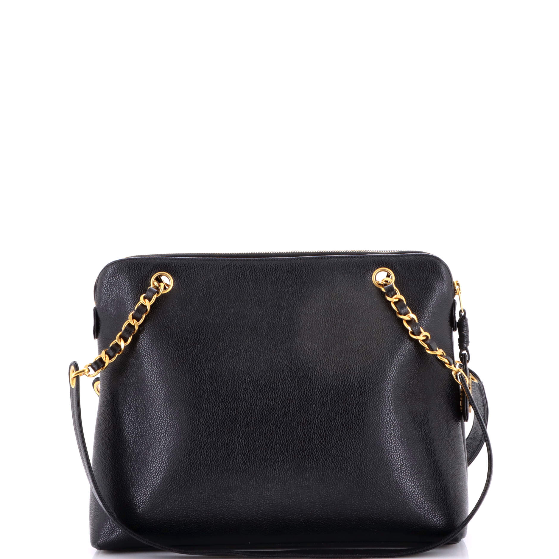 Vintage Front Pocket Tote Caviar Large