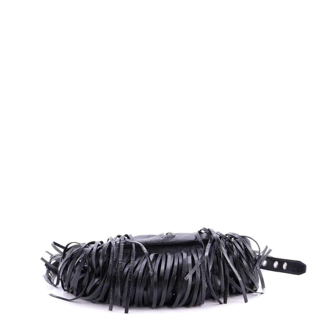 Le Cagole Giant Studs Fringe Shoulder Bag Leather XS