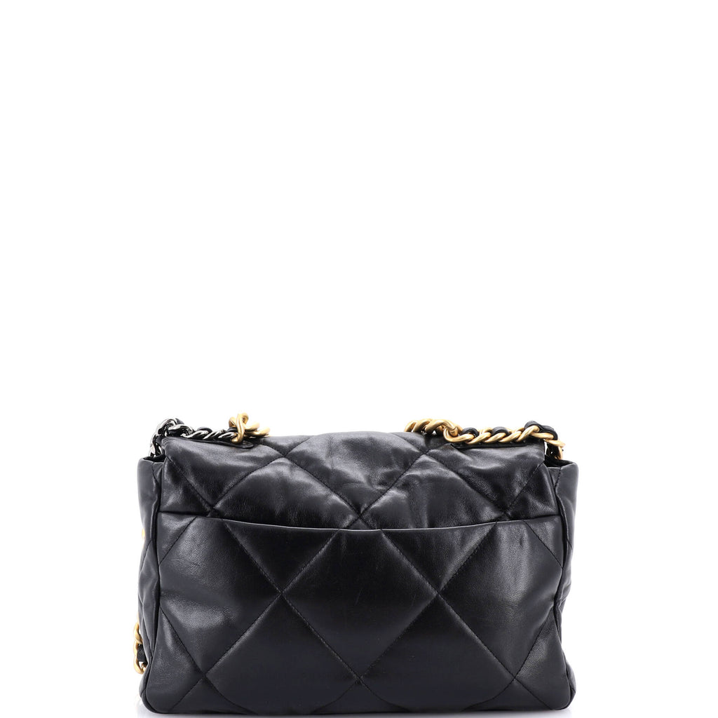 19 Flap Bag Quilted Leather Large