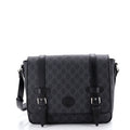 Interlocking G Patch Messenger Bag GG Coated Canvas with Leather Medium