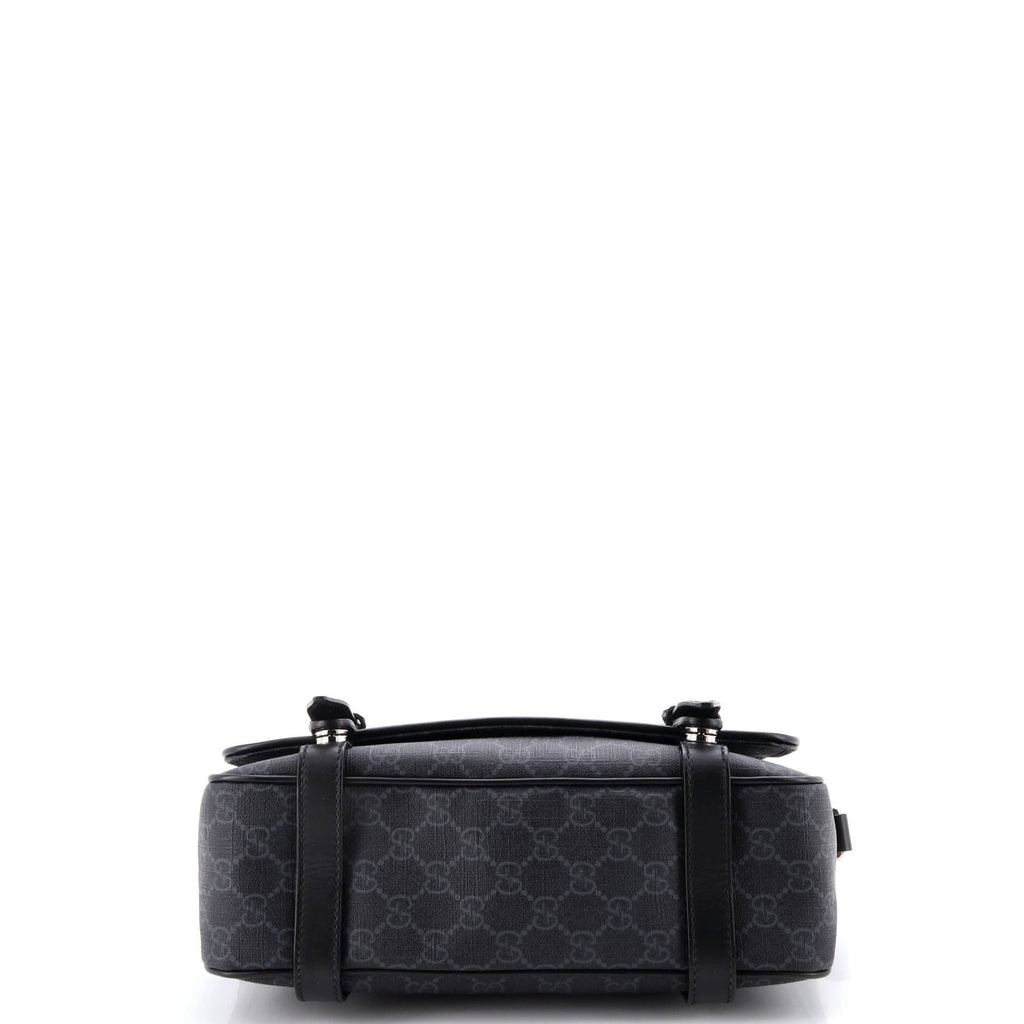 Interlocking G Patch Messenger Bag GG Coated Canvas with Leather Medium