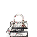Lady D-Lite Bag Embroidered Canvas Medium