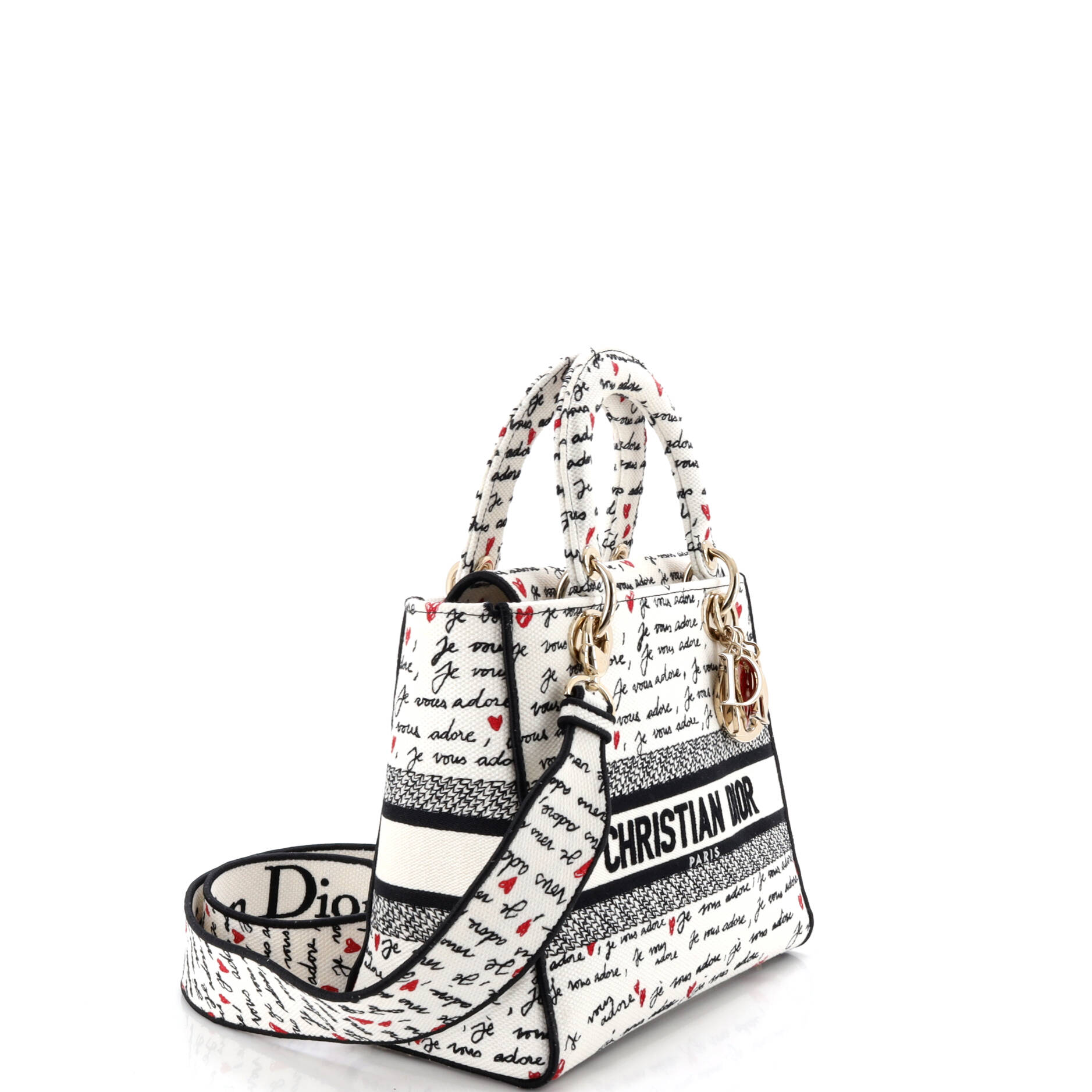 Lady D-Lite Bag Embroidered Canvas Medium