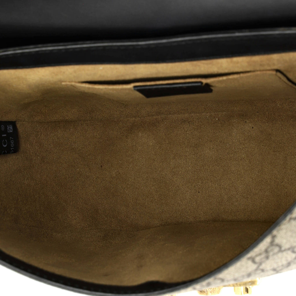 Padlock Saddle Shoulder Bag GG Coated Canvas and Leather Medium