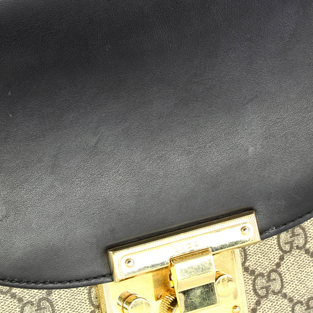 Padlock Saddle Shoulder Bag GG Coated Canvas and Leather Medium