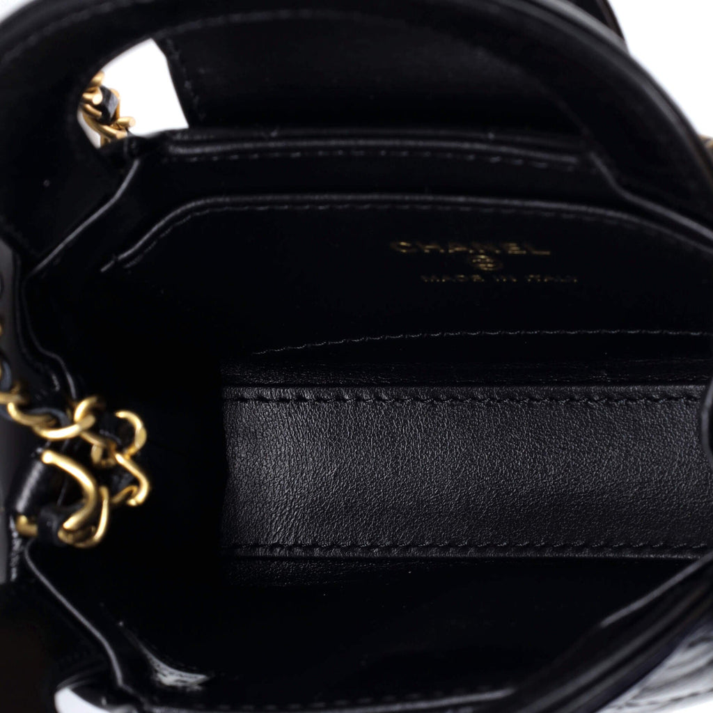 Kelly Top Handle Shopping Bag Quilted Shiny Aged Calfskin Nano
