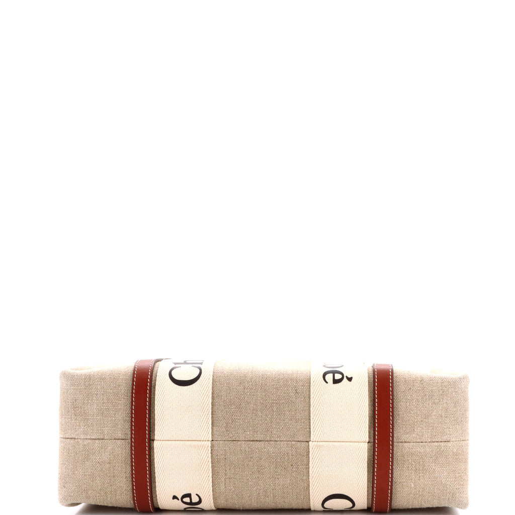 Woody Tote Canvas with Leather Medium