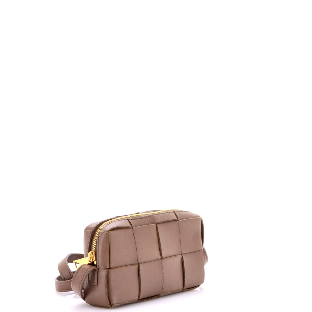 Cassette Zip Phone Crossbody Bag Maxi Intrecciato Leather Mini