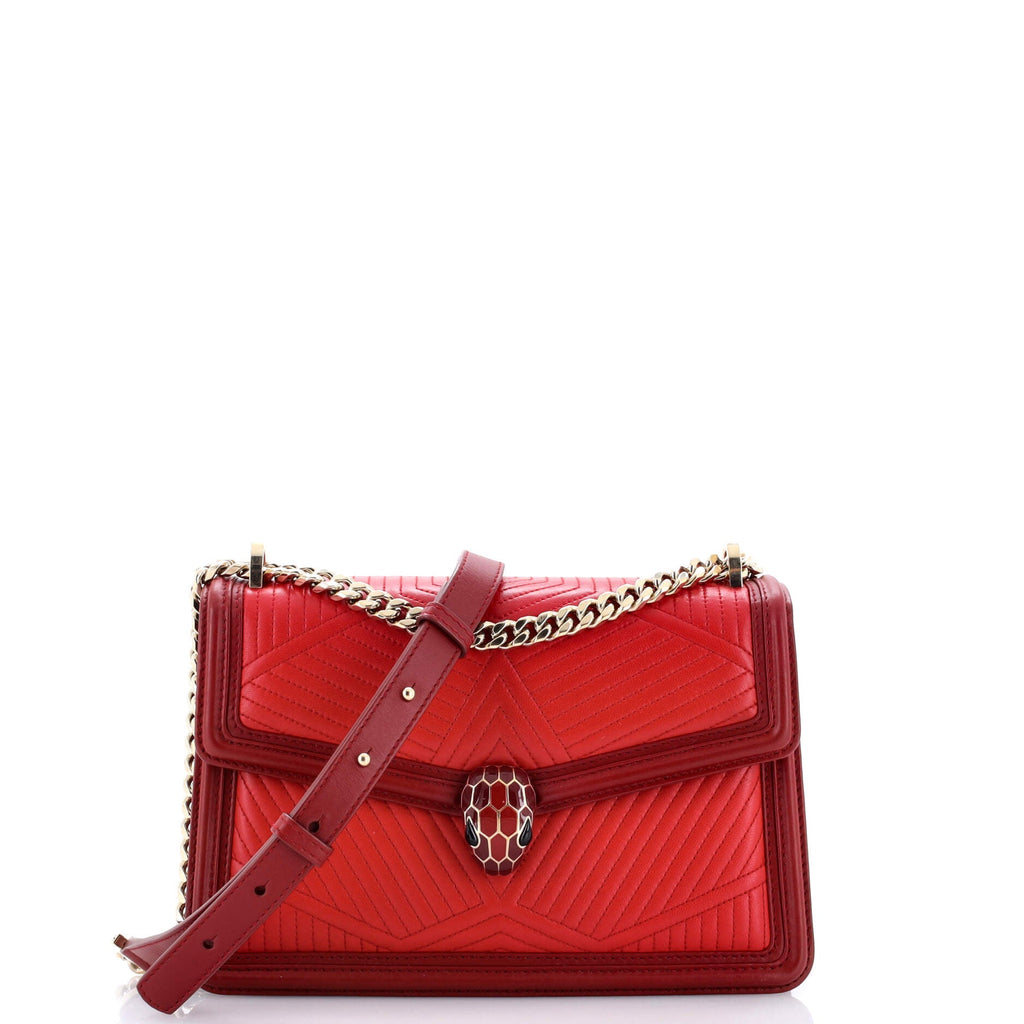 Serpenti Forever Shoulder Bag Quilted Leather Small