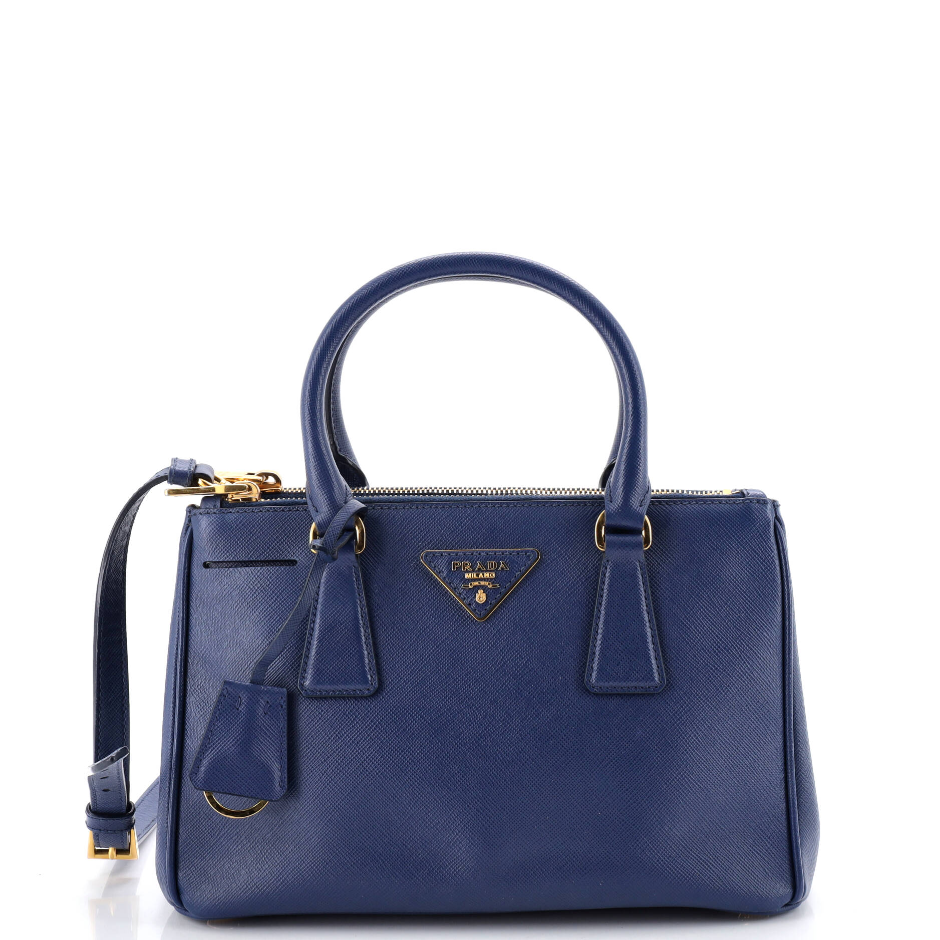 Double Zip Lux Tote Saffiano Leather Small