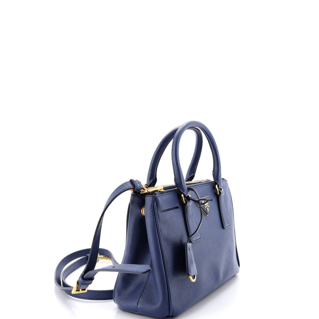 Double Zip Lux Tote Saffiano Leather Small