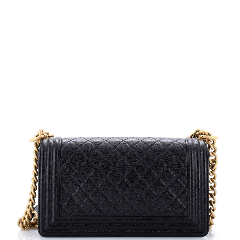 Boy Flap Bag Quilted Caviar Old Medium