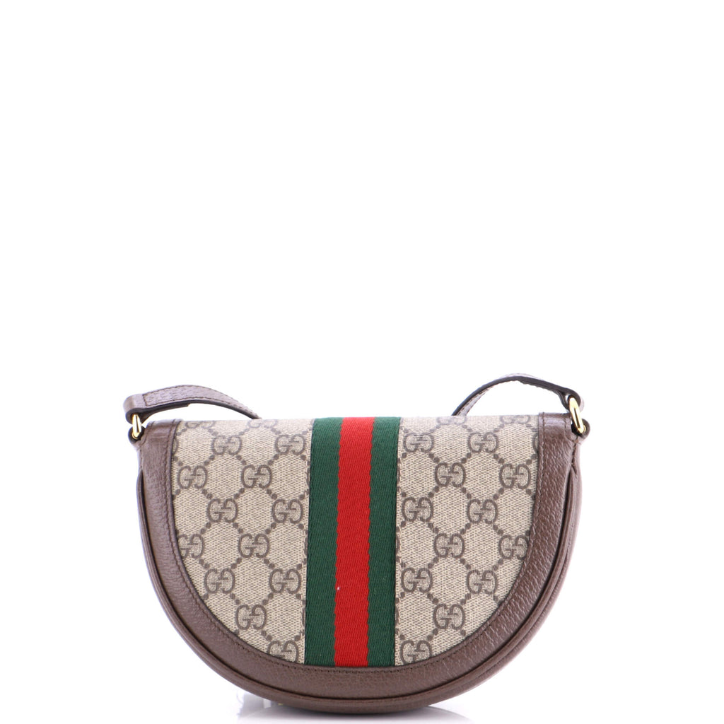 Ophidia Curved Flap Shoulder Bag GG Coated Canvas Mini