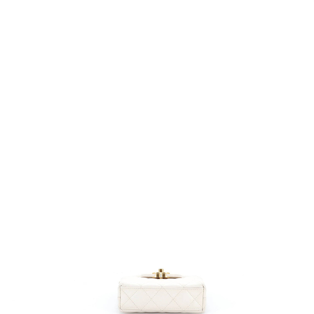 Kelly Top Handle Shopping Bag Quilted Shiny Aged Calfskin Nano